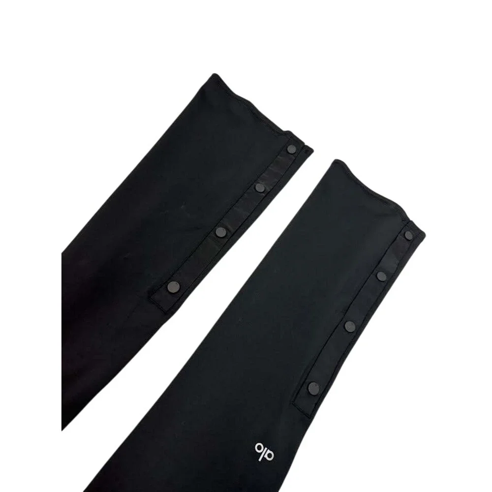 Alo Yoga Airbrush‎ High-Waist Snap Flare Leggings Black XS NWT